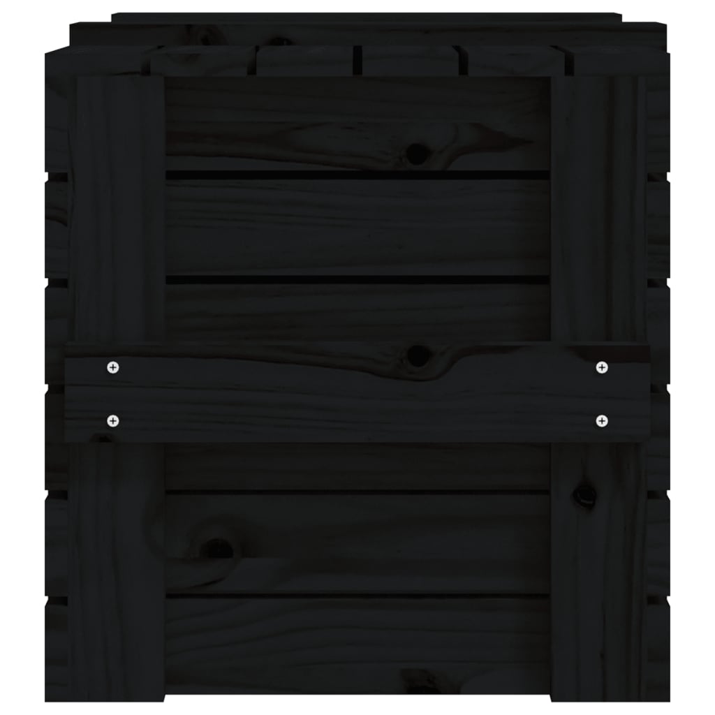 Truhe Schwarz 58x40,5x42 cm Massivholz Kiefer - Pazzar.ch