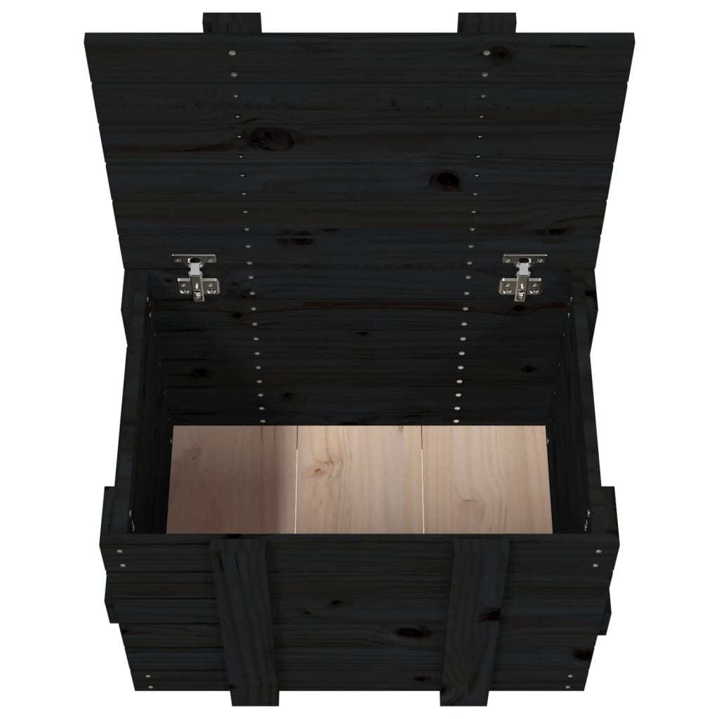 Truhe Schwarz 58x40,5x42 cm Massivholz Kiefer - Pazzar.ch