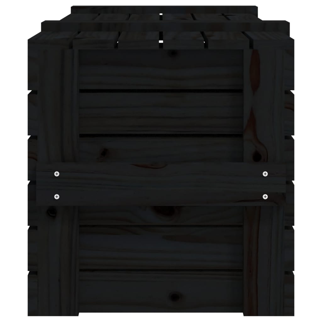 Truhe Schwarz 91x40,5x42 cm Massivholz Kiefer - Pazzar.ch