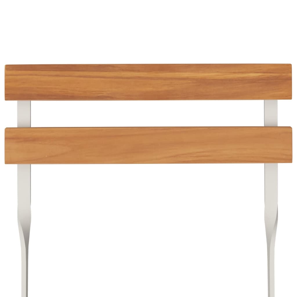 3-tlg. Bistro-Set Klappbar Massivholz Akazie und Stahl - Pazzar.ch