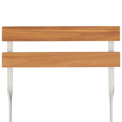 3-tlg. Bistro-Set Klappbar Massivholz Akazie und Stahl - Pazzar.ch