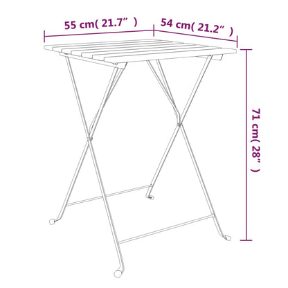 3-tlg. Bistro-Set Klappbar Massivholz Akazie und Stahl - Pazzar.ch