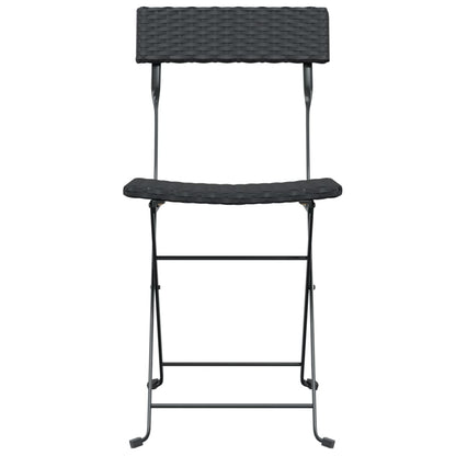 Bistrostühle 2 Stk. Klappbar Schwarz Poly Rattan und Stahl - Pazzar.ch