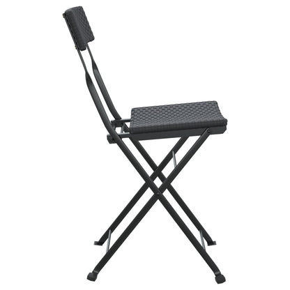 Bistrostühle 2 Stk. Klappbar Schwarz Poly Rattan und Stahl - Pazzar.ch