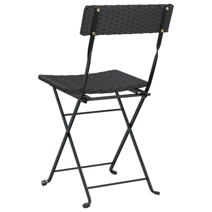 Bistrostühle 2 Stk. Klappbar Schwarz Poly Rattan und Stahl - Pazzar.ch