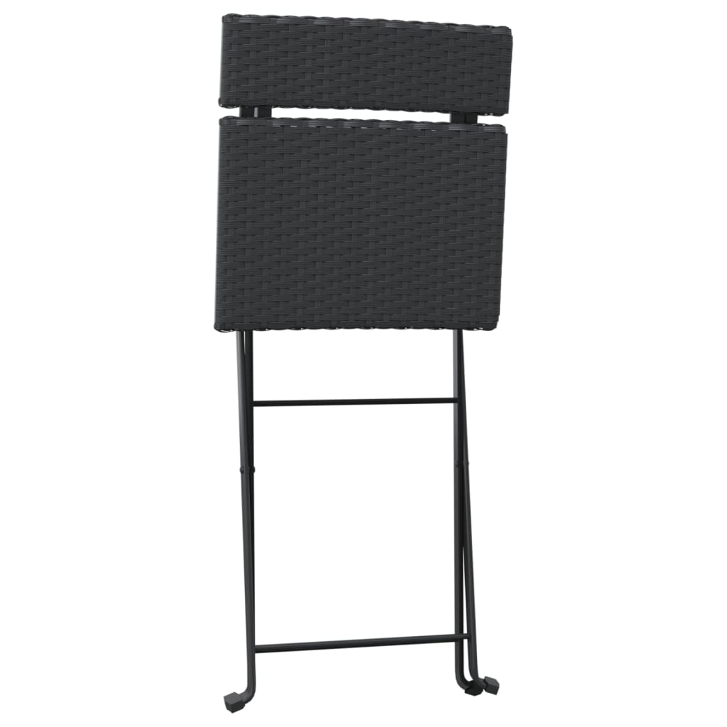 Bistrostühle 2 Stk. Klappbar Schwarz Poly Rattan und Stahl - Pazzar.ch