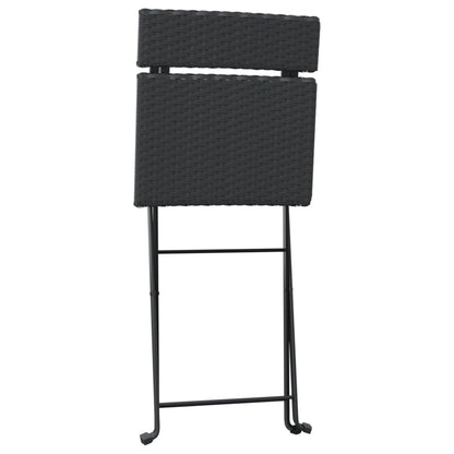 Bistrostühle 2 Stk. Klappbar Schwarz Poly Rattan und Stahl - Pazzar.ch