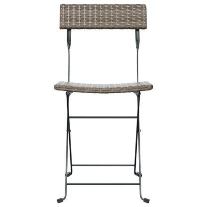 Bistrostühle 2 Stk. Klappbar Grau Poly Rattan und Stahl - Pazzar.ch