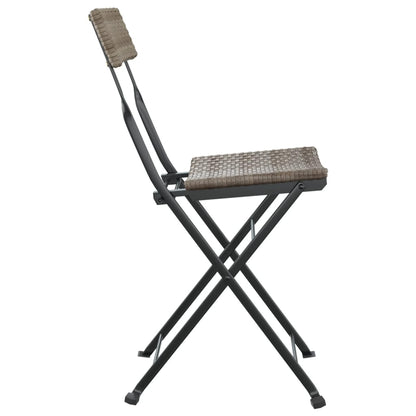 Bistrostühle 2 Stk. Klappbar Grau Poly Rattan und Stahl - Pazzar.ch