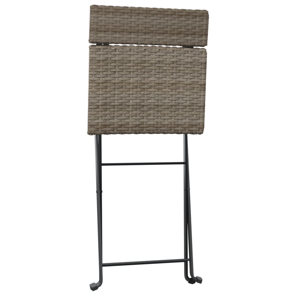 Bistrostühle 2 Stk. Klappbar Grau Poly Rattan und Stahl - Pazzar.ch