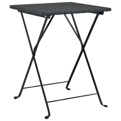 3-tlg. Bistro-Set Klappbar Schwarz Poly Rattan - Pazzar.ch