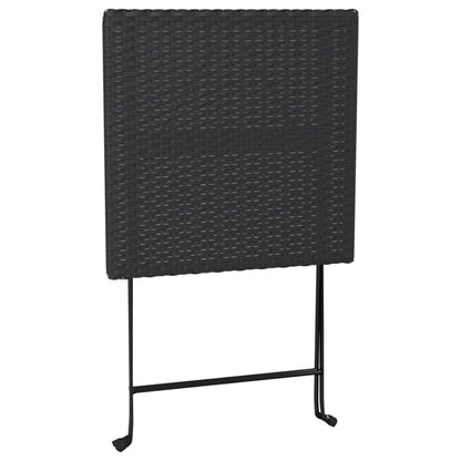 3-tlg. Bistro-Set Klappbar Schwarz Poly Rattan - Pazzar.ch