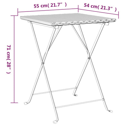 3-tlg. Bistro-Set Klappbar Schwarz Poly Rattan - Pazzar.ch
