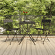 3-tlg. Bistro-Set Klappbar Schwarz Poly Rattan