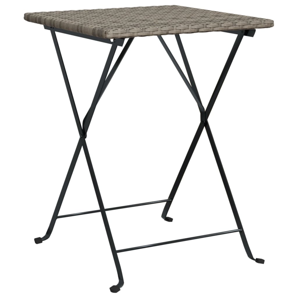 3-tlg. Bistro-Set Klappbar Grau Poly Rattan - Pazzar.ch