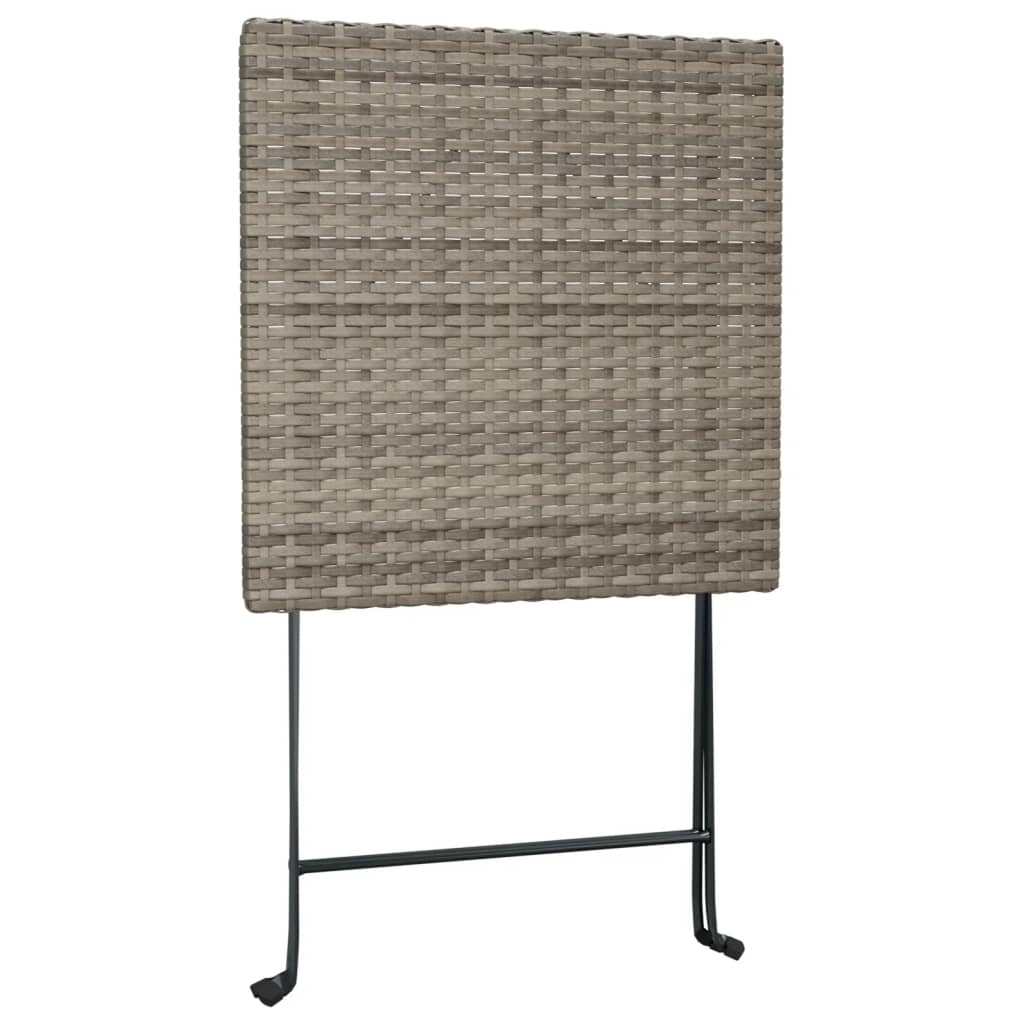 3-tlg. Bistro-Set Klappbar Grau Poly Rattan - Pazzar.ch