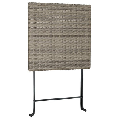 3-tlg. Bistro-Set Klappbar Grau Poly Rattan - Pazzar.ch