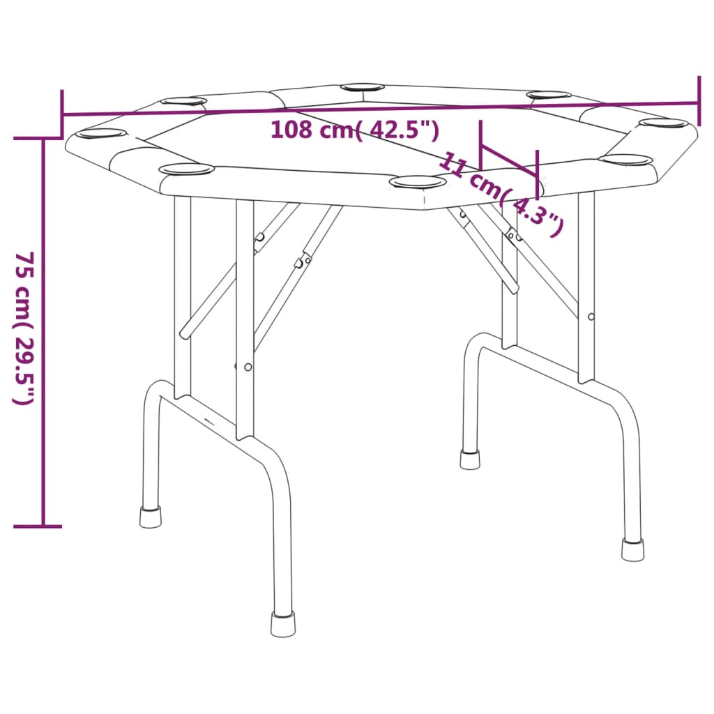 Pokertisch Klappbar 8 Spieler Blau 108x108x75 cm - Pazzar.ch