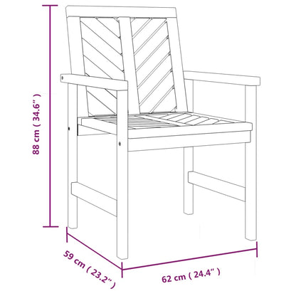 3-tlg. Garten-Lounge-Set Massivholz Akazie - Pazzar.ch