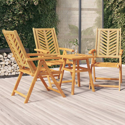 Gartenstühle Verstellbar 3 Stk. Massivholz Akazie - Pazzar.ch
