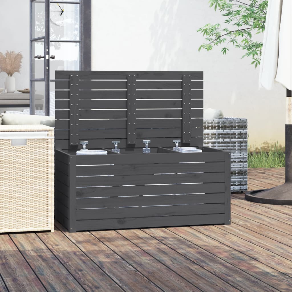 Gartenbox Grau 101x50,5x46,5 cm Massivholz Kiefer - Pazzar.ch
