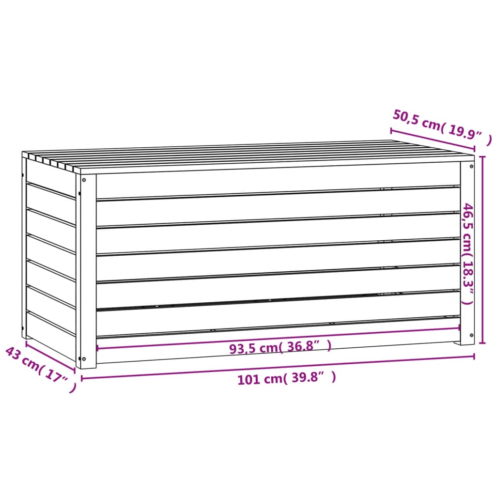 Gartenbox Grau 101x50,5x46,5 cm Massivholz Kiefer - Pazzar.ch