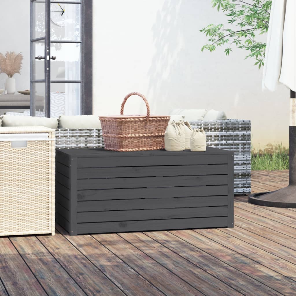 Gartenbox Grau 101x50,5x46,5 cm Massivholz Kiefer - Pazzar.ch