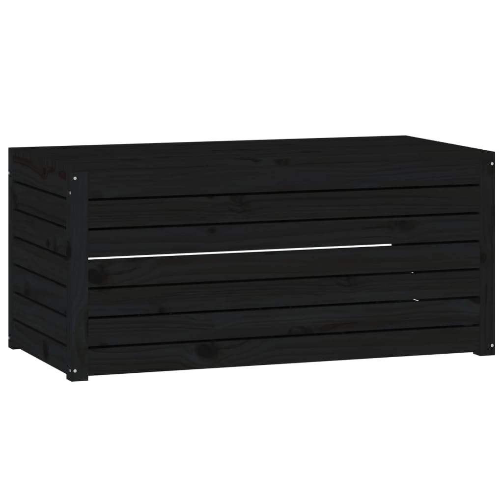 Gartenbox Schwarz 101x50,5x46,5 cm Massivholz Kiefer - Pazzar.ch