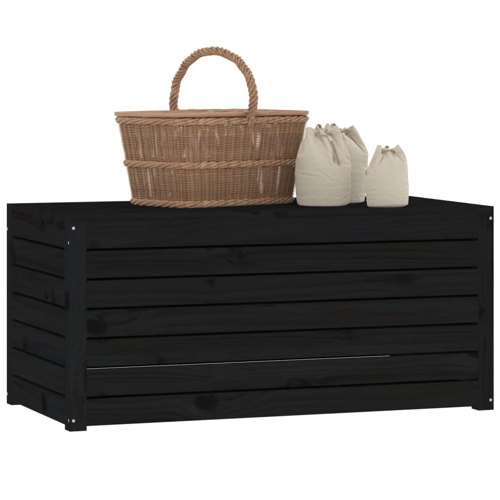 Gartenbox Schwarz 101x50,5x46,5 cm Massivholz Kiefer - Pazzar.ch