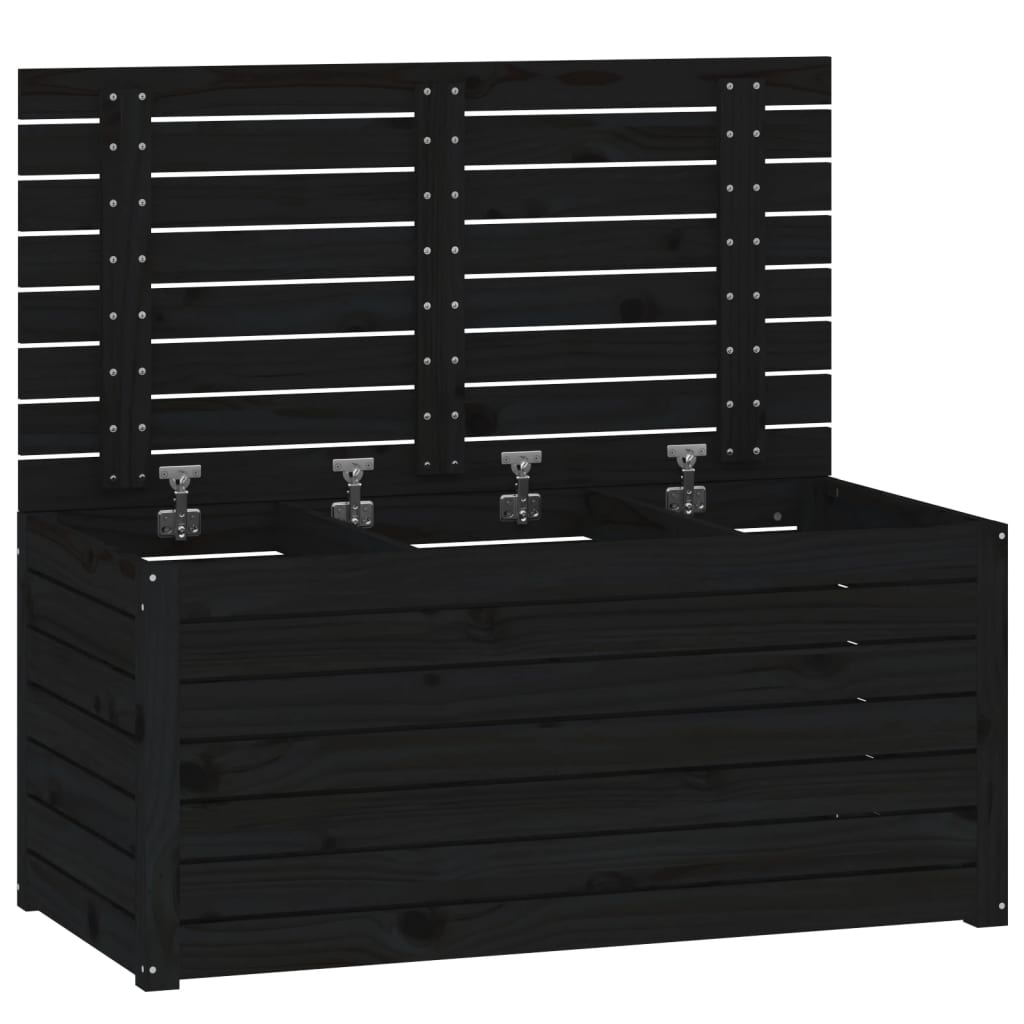 Gartenbox Schwarz 101x50,5x46,5 cm Massivholz Kiefer - Pazzar.ch
