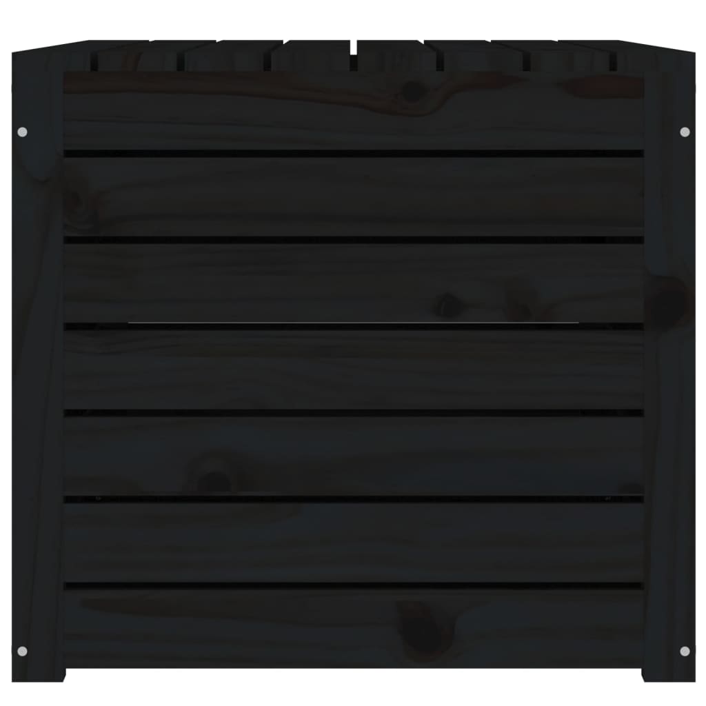 Gartenbox Schwarz 101x50,5x46,5 cm Massivholz Kiefer - Pazzar.ch