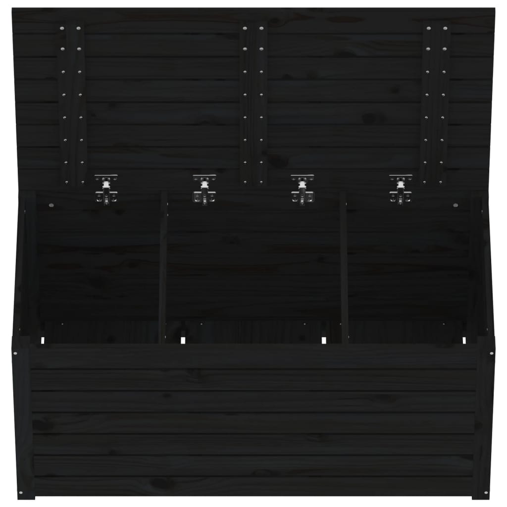 Gartenbox Schwarz 101x50,5x46,5 cm Massivholz Kiefer - Pazzar.ch