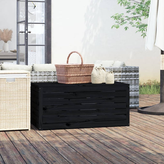 Gartenbox Schwarz 101x50,5x46,5 cm Massivholz Kiefer - Pazzar.ch