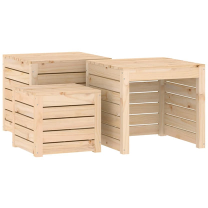 3-tlg. Gartenbox-Set Massivholz Kiefer - Pazzar.ch