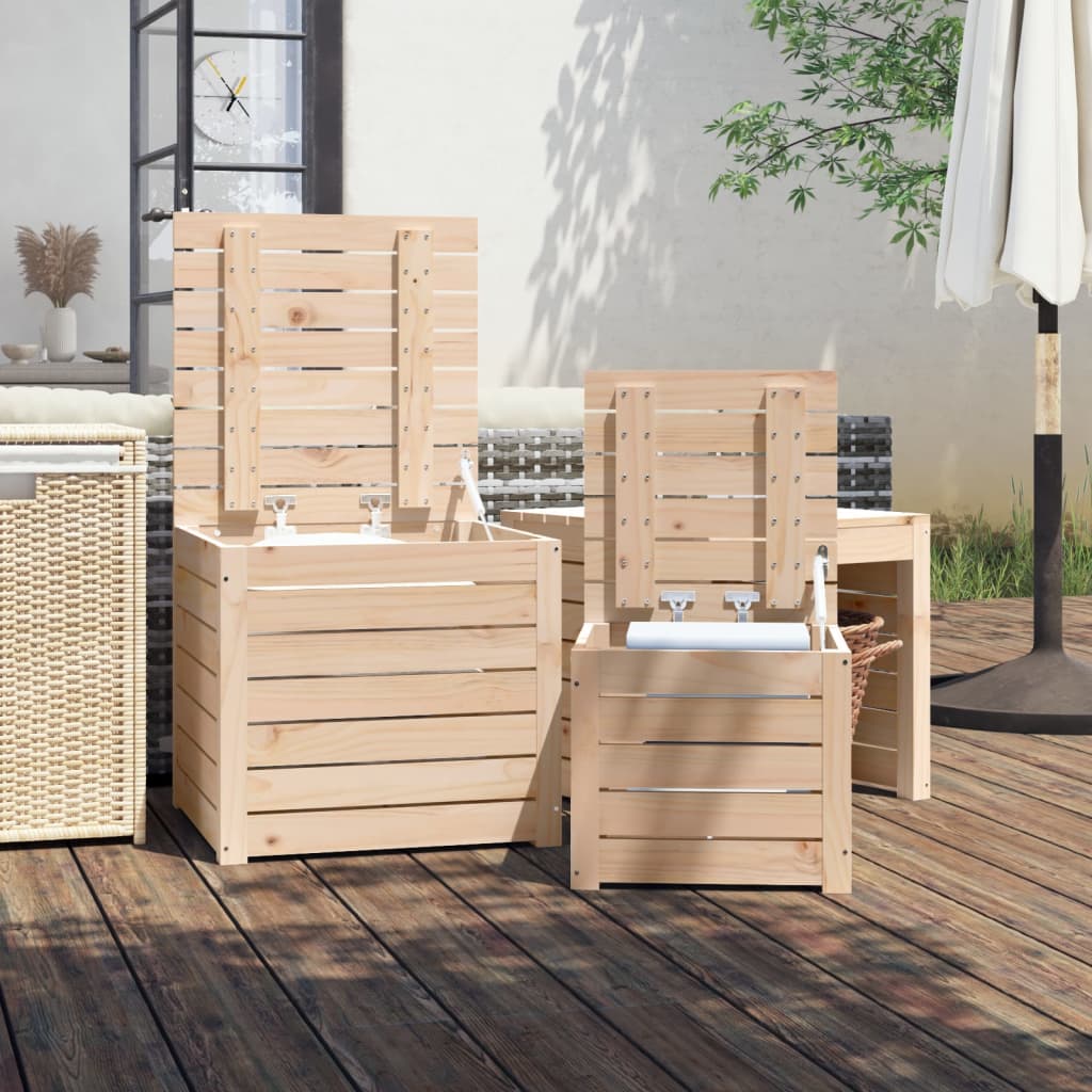 3-tlg. Gartenbox-Set Massivholz Kiefer - Pazzar.ch