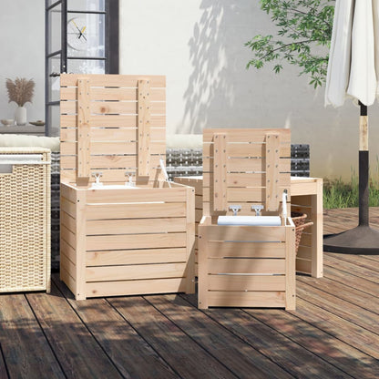 3-tlg. Gartenbox-Set Massivholz Kiefer - Pazzar.ch