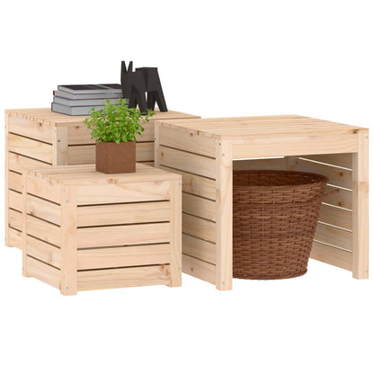 3-tlg. Gartenbox-Set Massivholz Kiefer - Pazzar.ch