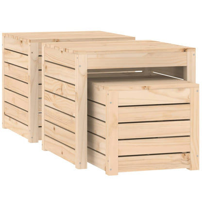 3-tlg. Gartenbox-Set Massivholz Kiefer - Pazzar.ch