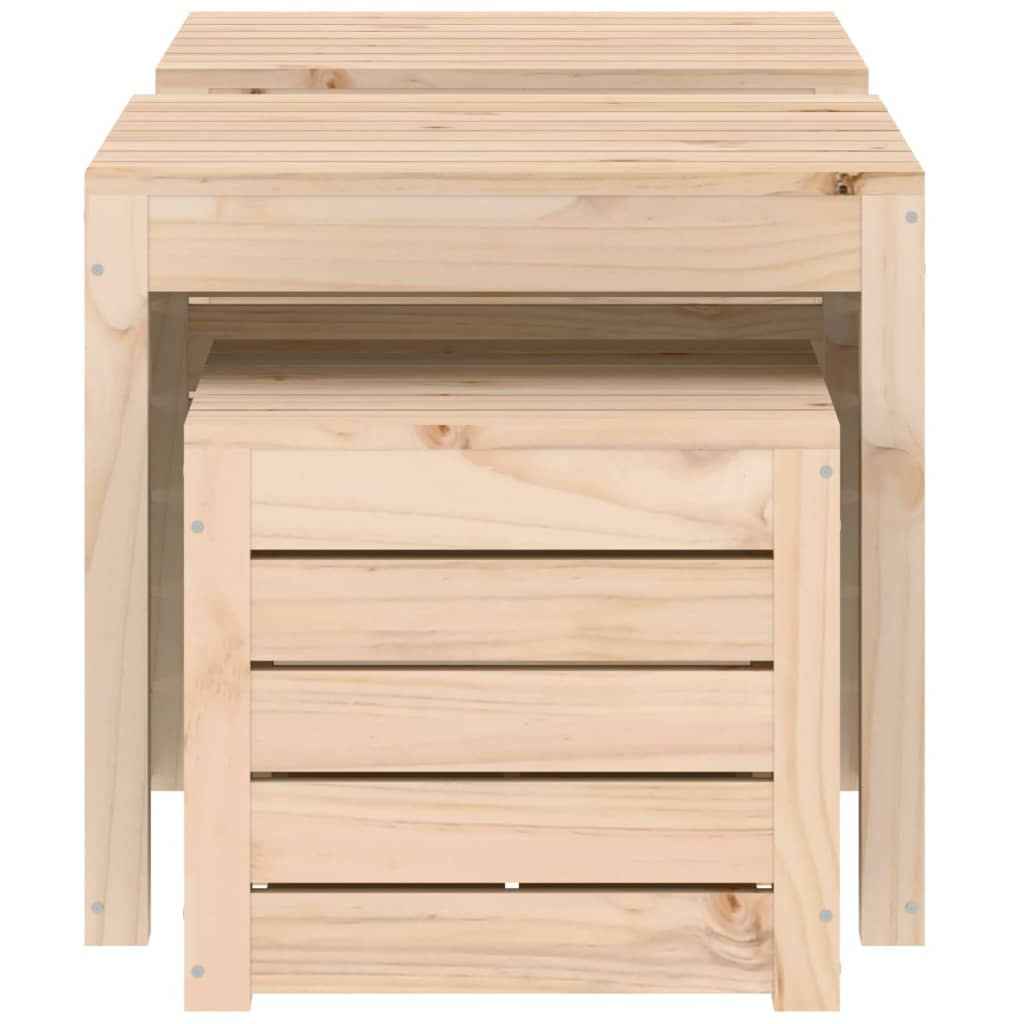 3-tlg. Gartenbox-Set Massivholz Kiefer - Pazzar.ch