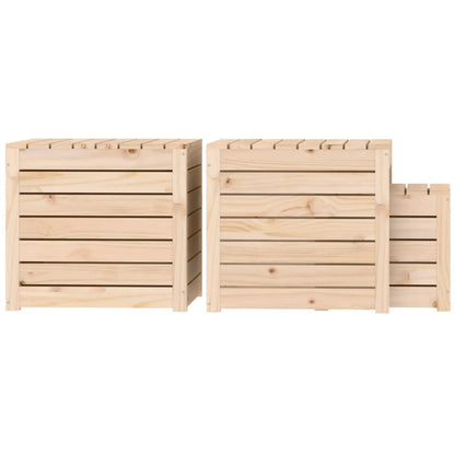 3-tlg. Gartenbox-Set Massivholz Kiefer - Pazzar.ch