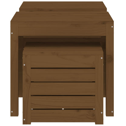3-tlg. Gartenbox-Set Honigbraun Massivholz Kiefer - Pazzar.ch