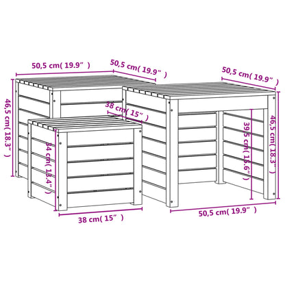 3-tlg. Gartenbox-Set Honigbraun Massivholz Kiefer - Pazzar.ch