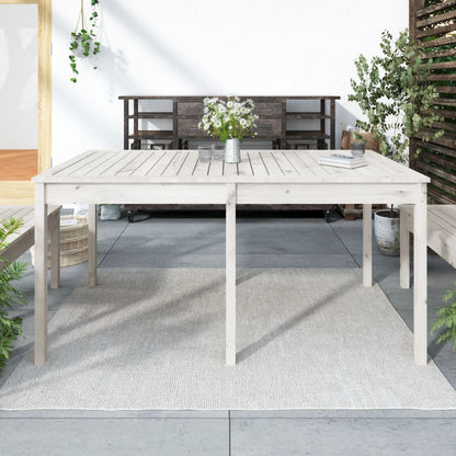 Gartentisch Weiß 159,5x82,5x76 cm Massivholz Kiefer - Pazzar.ch