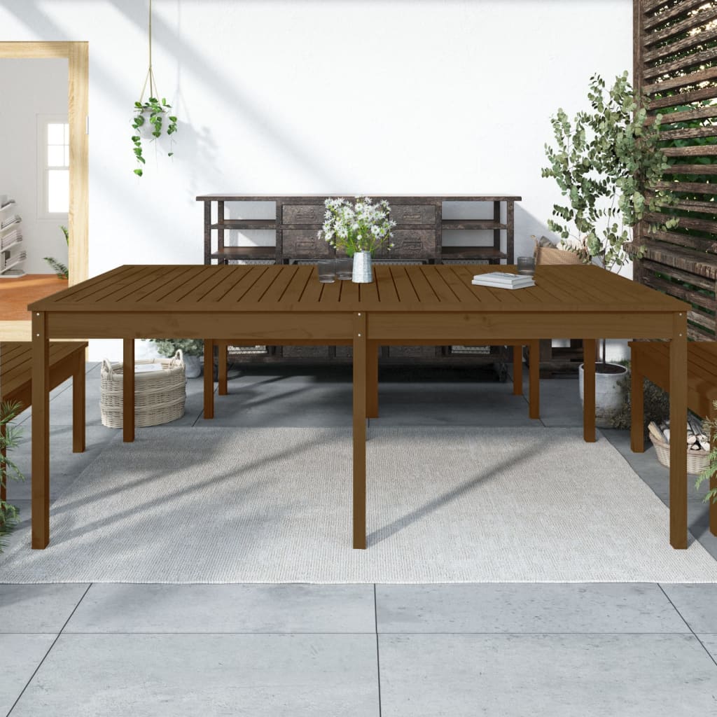 Gartentisch Honigbraun 203,5x100x76 cm Massivholz Kiefer - Pazzar.ch