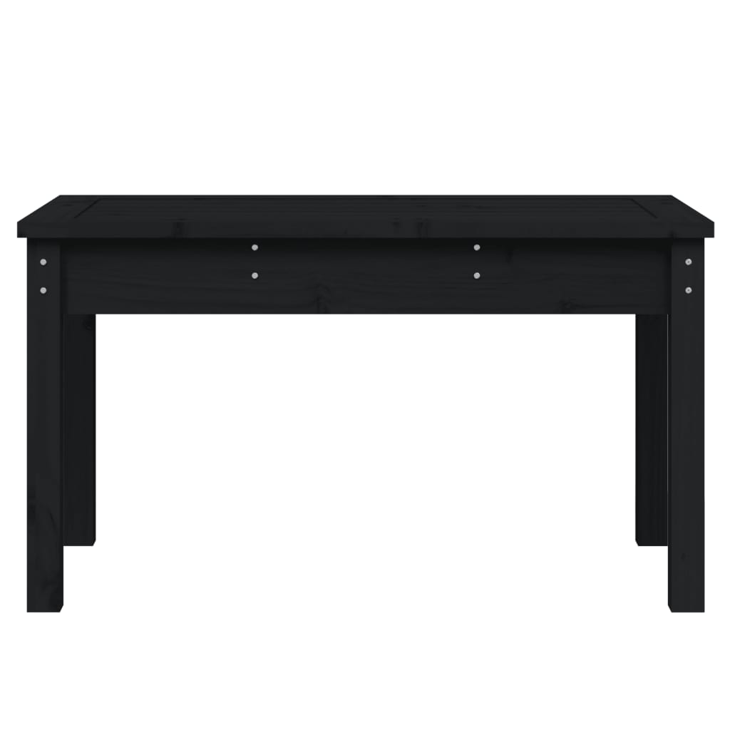 Gartenbank Schwarz 80x44x45 cm Massivholz Kiefer