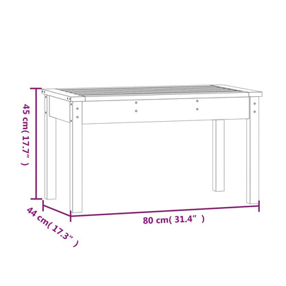 Gartenbank Schwarz 80x44x45 cm Massivholz Kiefer - Pazzar.ch