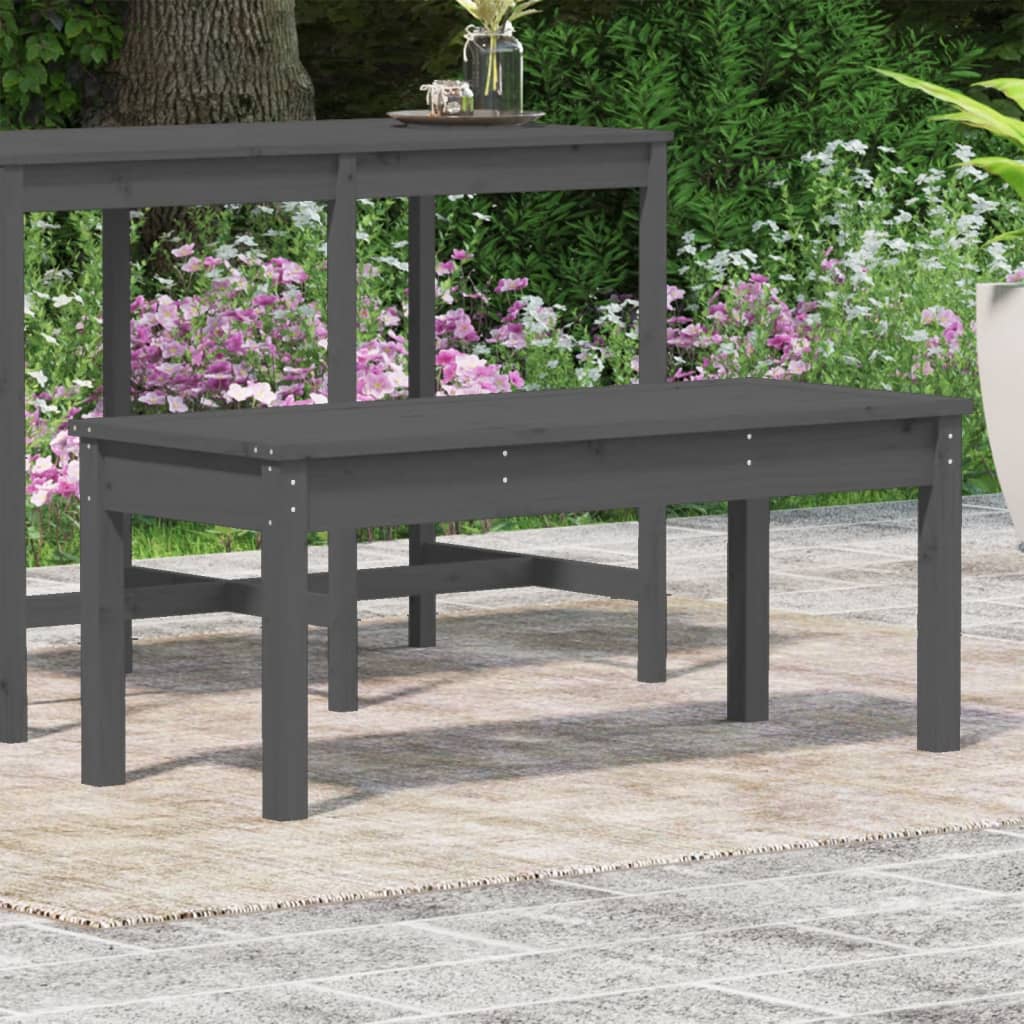 Gartenbank Grau 109x44x45 cm Massivholz Kiefer - Pazzar.ch