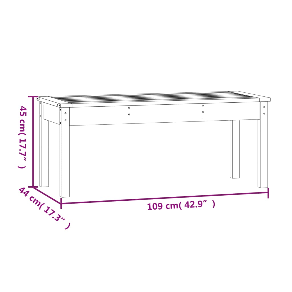 Gartenbank Honigbraun 109x44x45 cm Massivholz Kiefer - Pazzar.ch