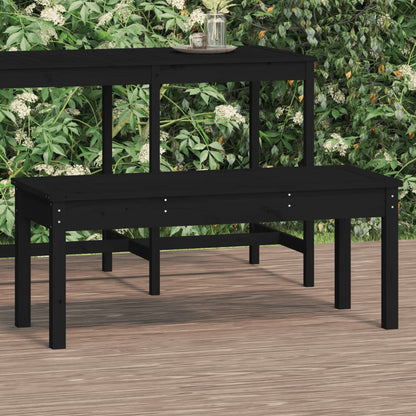 Gartenbank Schwarz 109x44x45 cm Massivholz Kiefer - Pazzar.ch