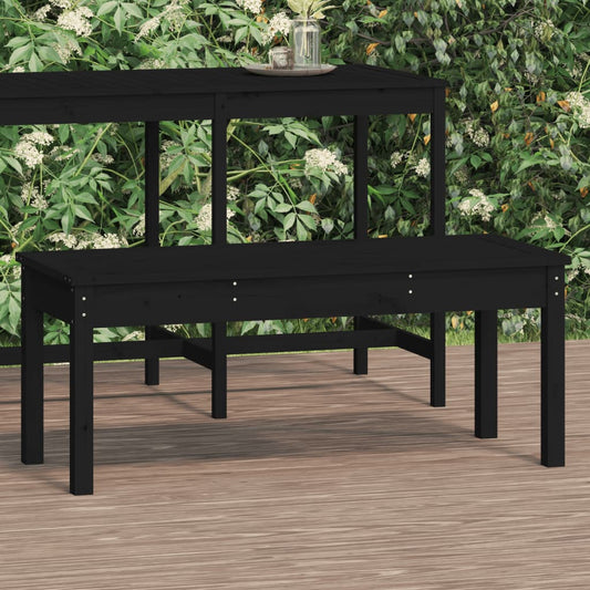 Gartenbank Schwarz 109x44x45 cm Massivholz Kiefer - Pazzar.ch
